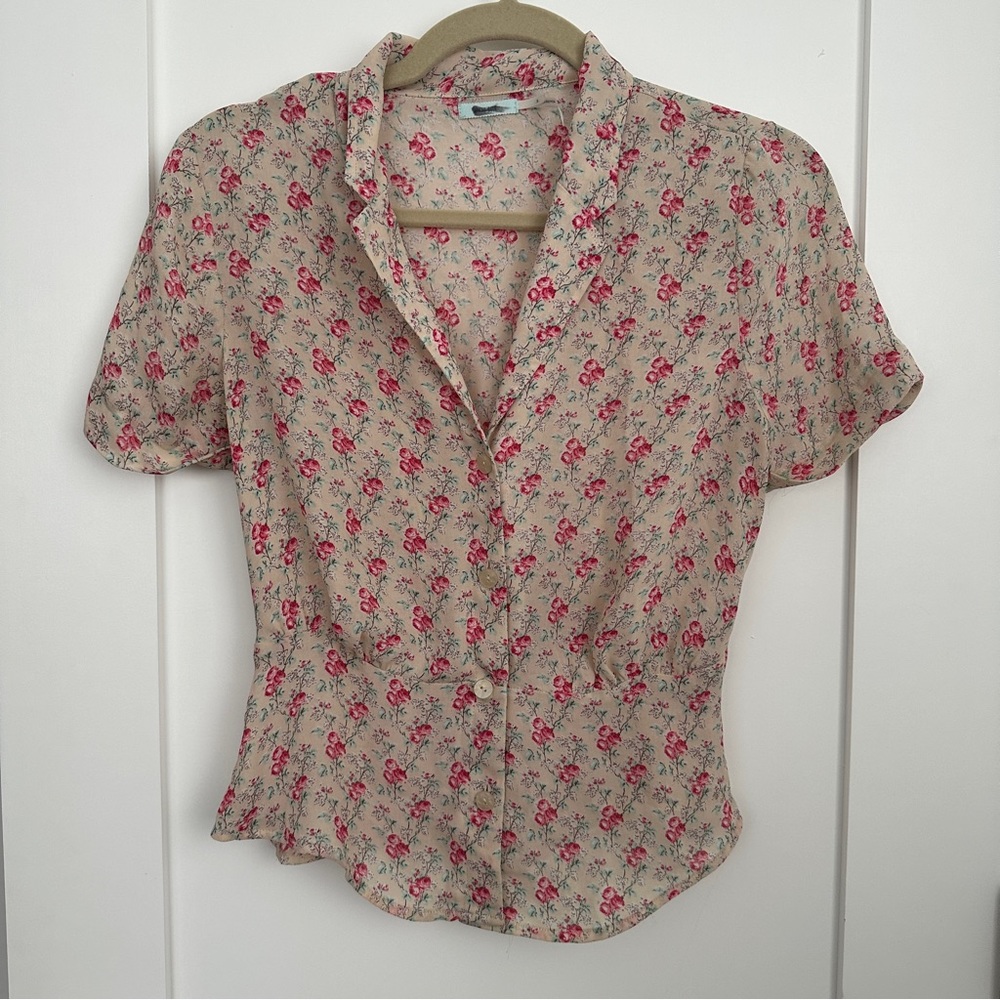 Kimchi blue pink button down blouse